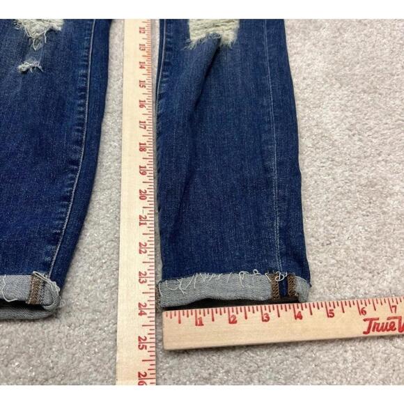 J Brand Women's Blue Distressed Skinny Jeans Capri Size 25 Pockets - Picture 4 of 12